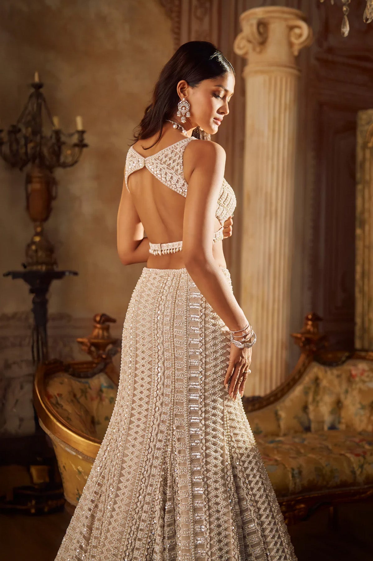 Nude Pearl Skirt Set