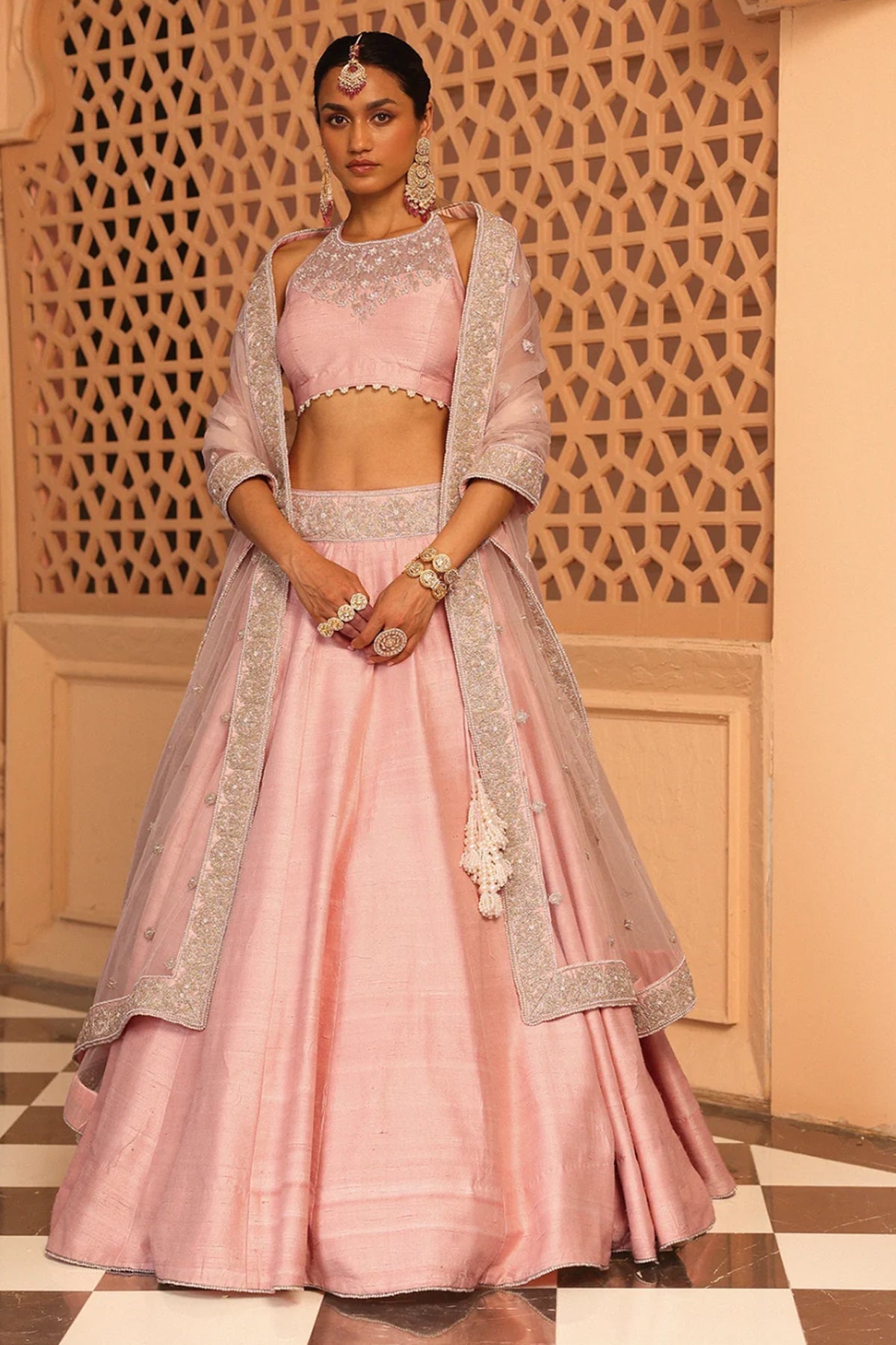 Humeyra - Rosepink Lehenga with Blouse and Dupatta