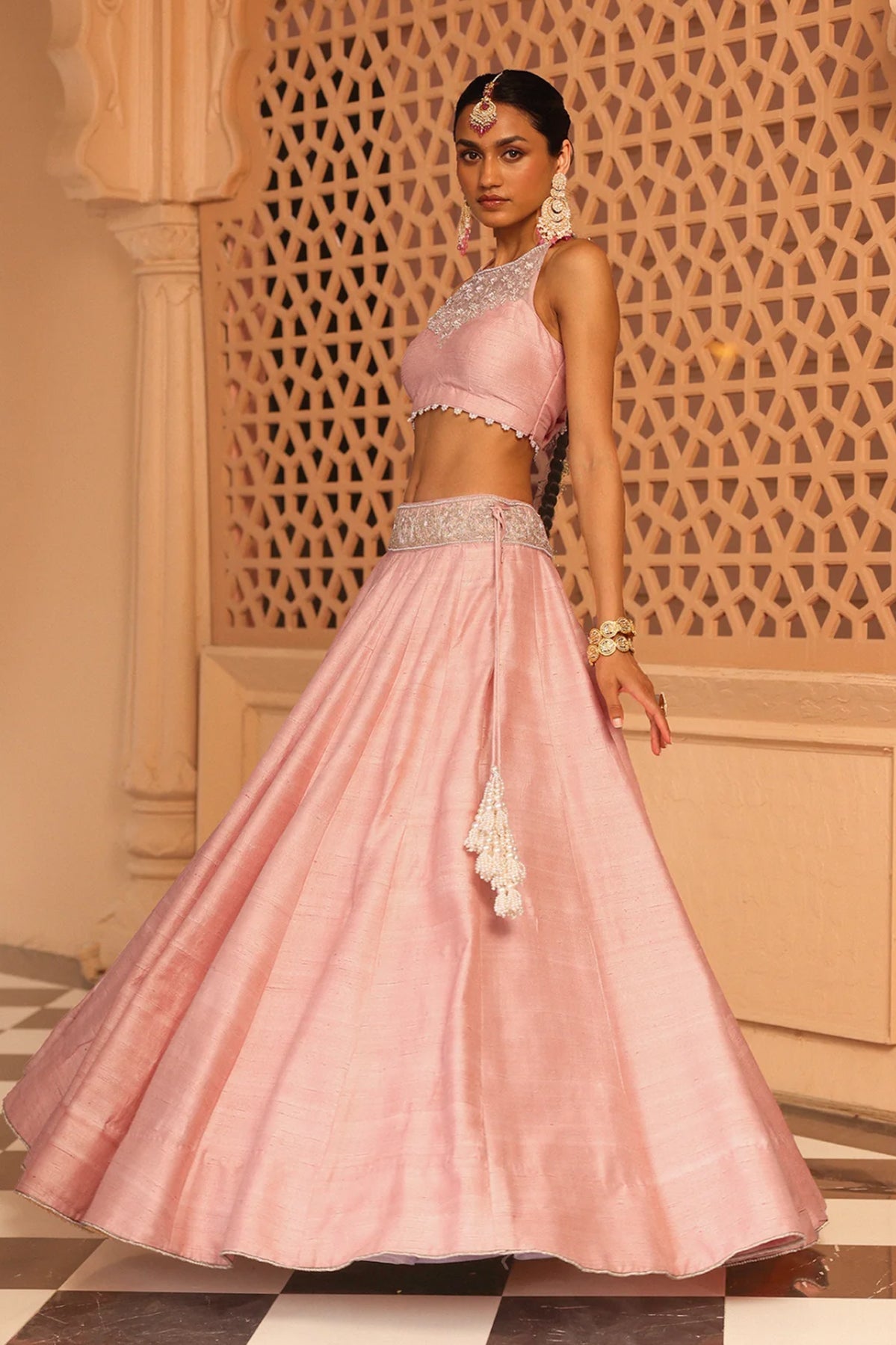 Humeyra - Rosepink Lehenga with Blouse and Dupatta