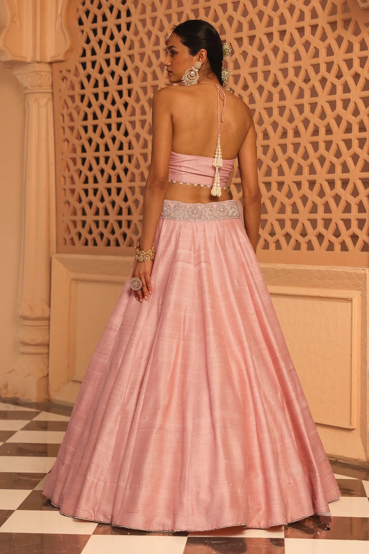 Humeyra - Rosepink Lehenga with Blouse and Dupatta