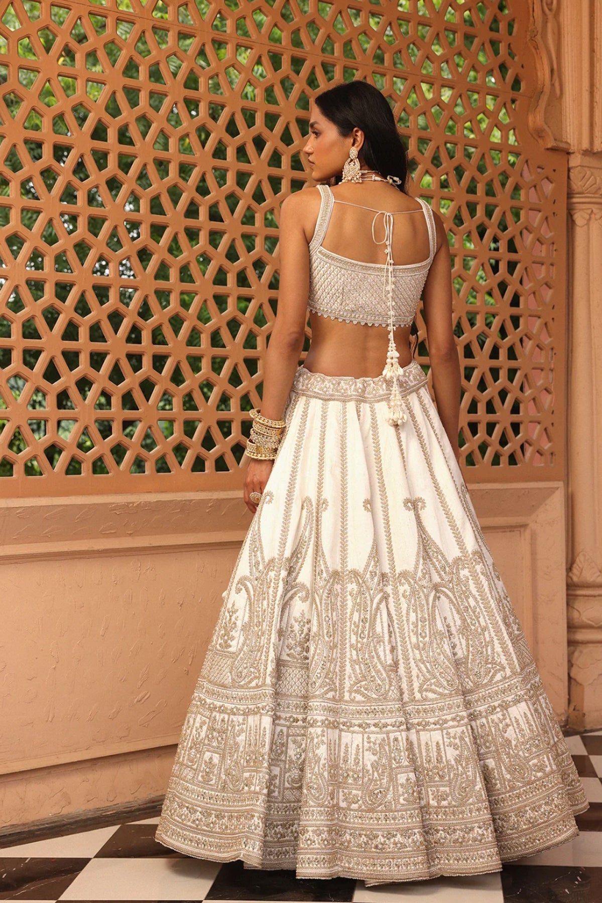 Iqra - Ivory Lehenga with Blouse and Dupatta