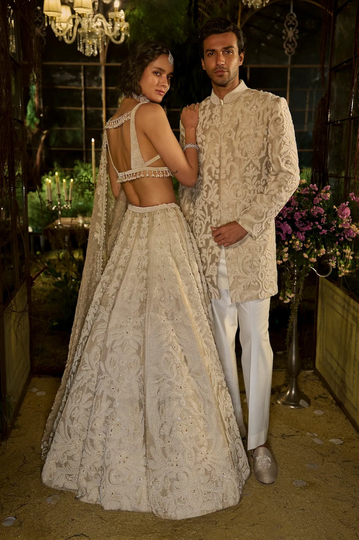 Champagne Pearl Lehenga Set