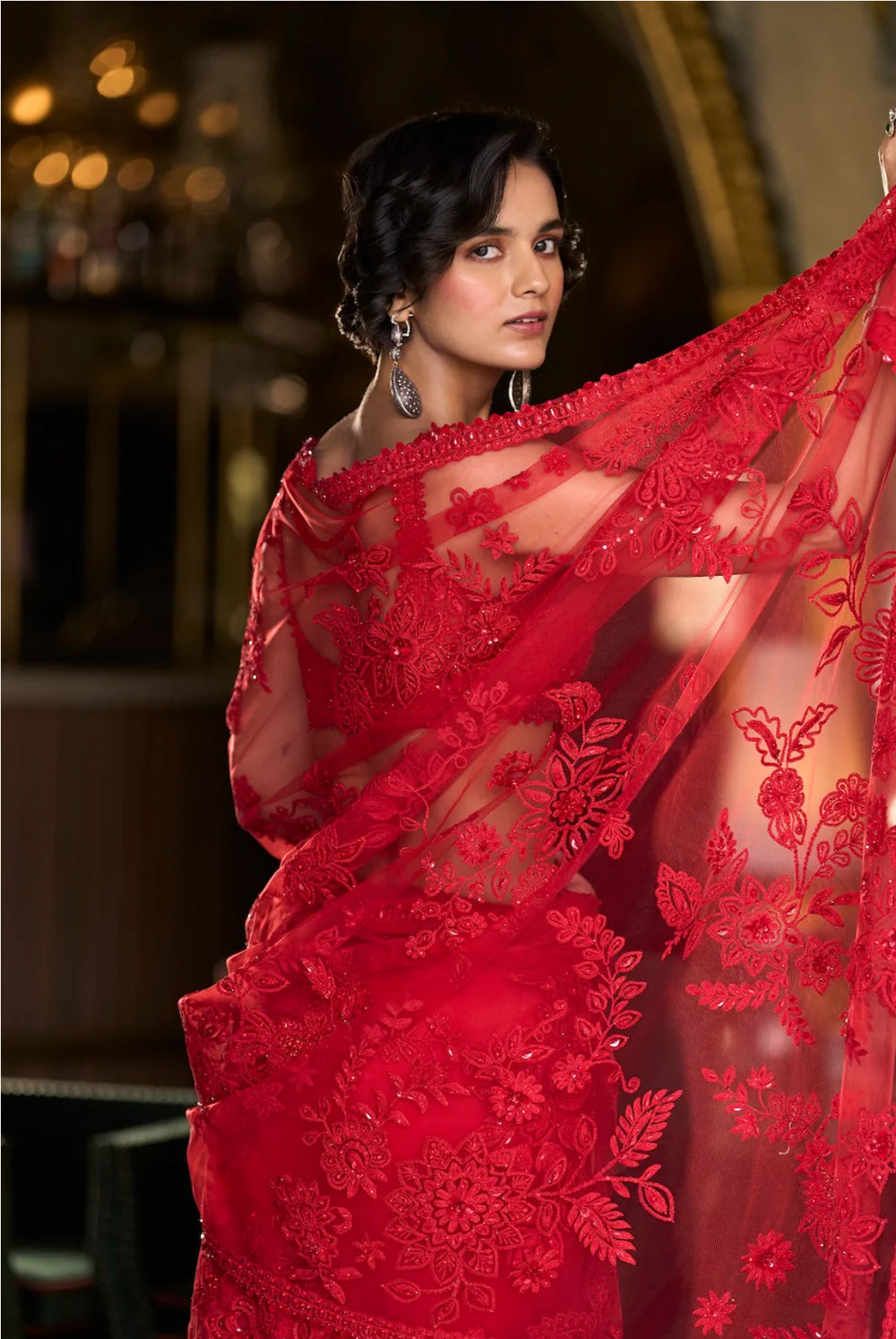 Red Dori Saree