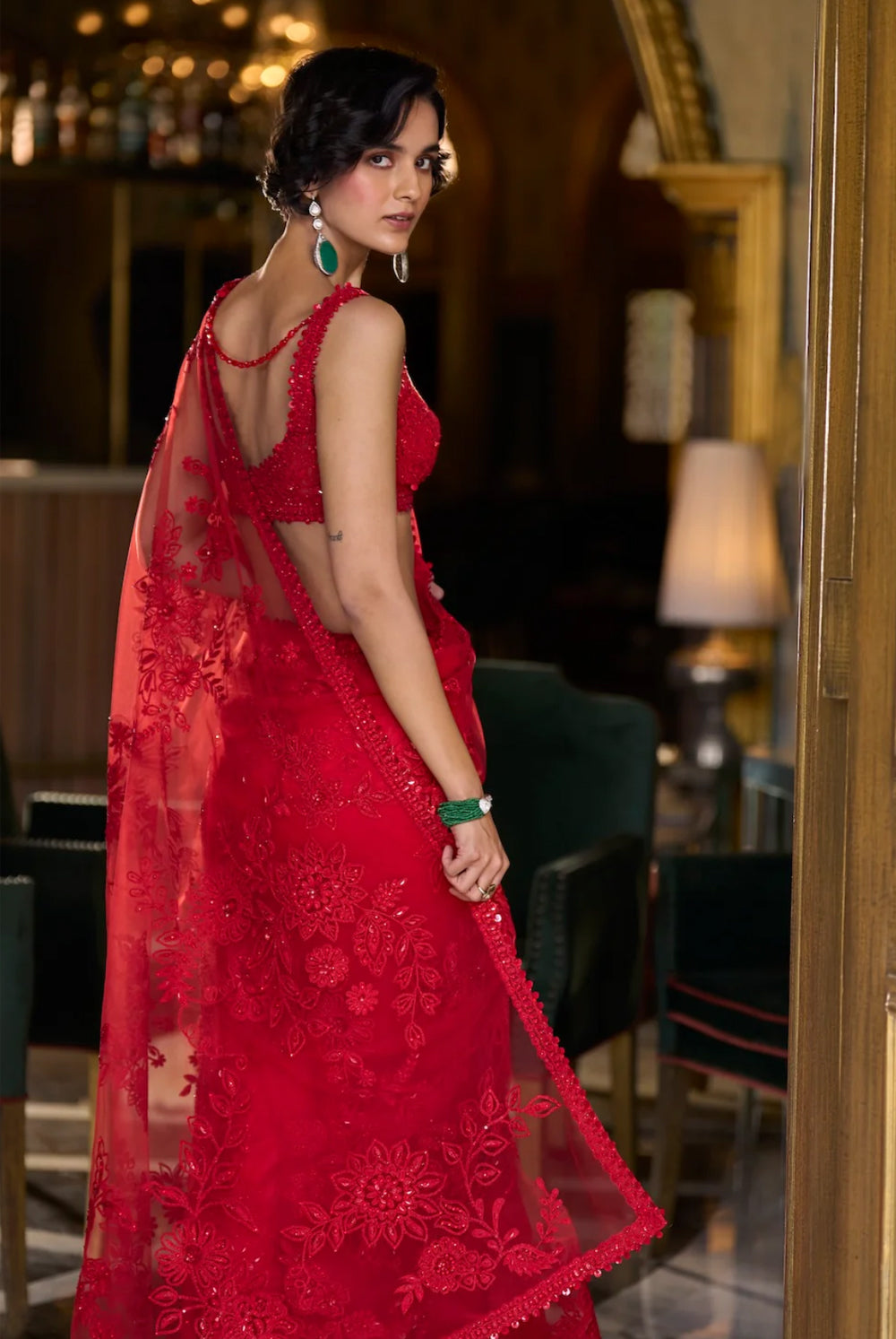 Red Dori Saree