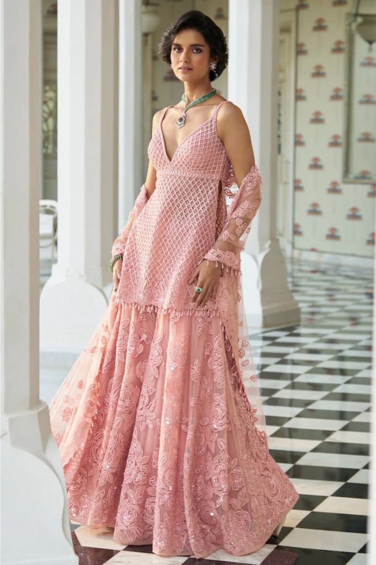 Pink Dori Sharara Set