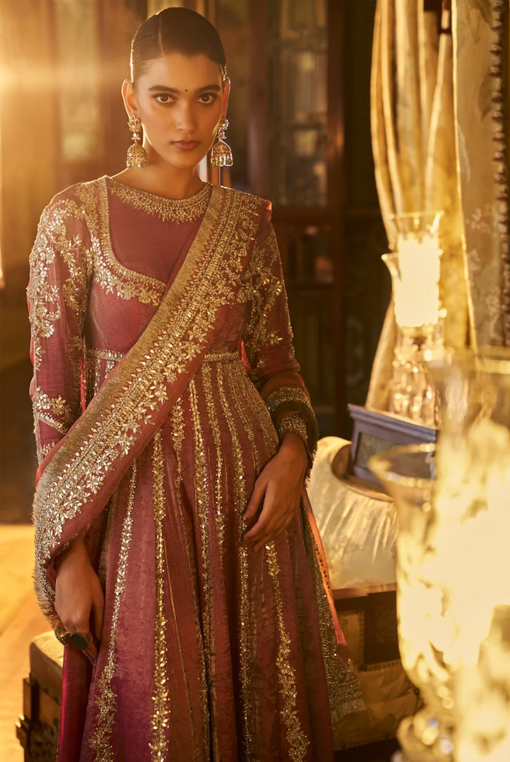 Red Gota Patti Sharara Set