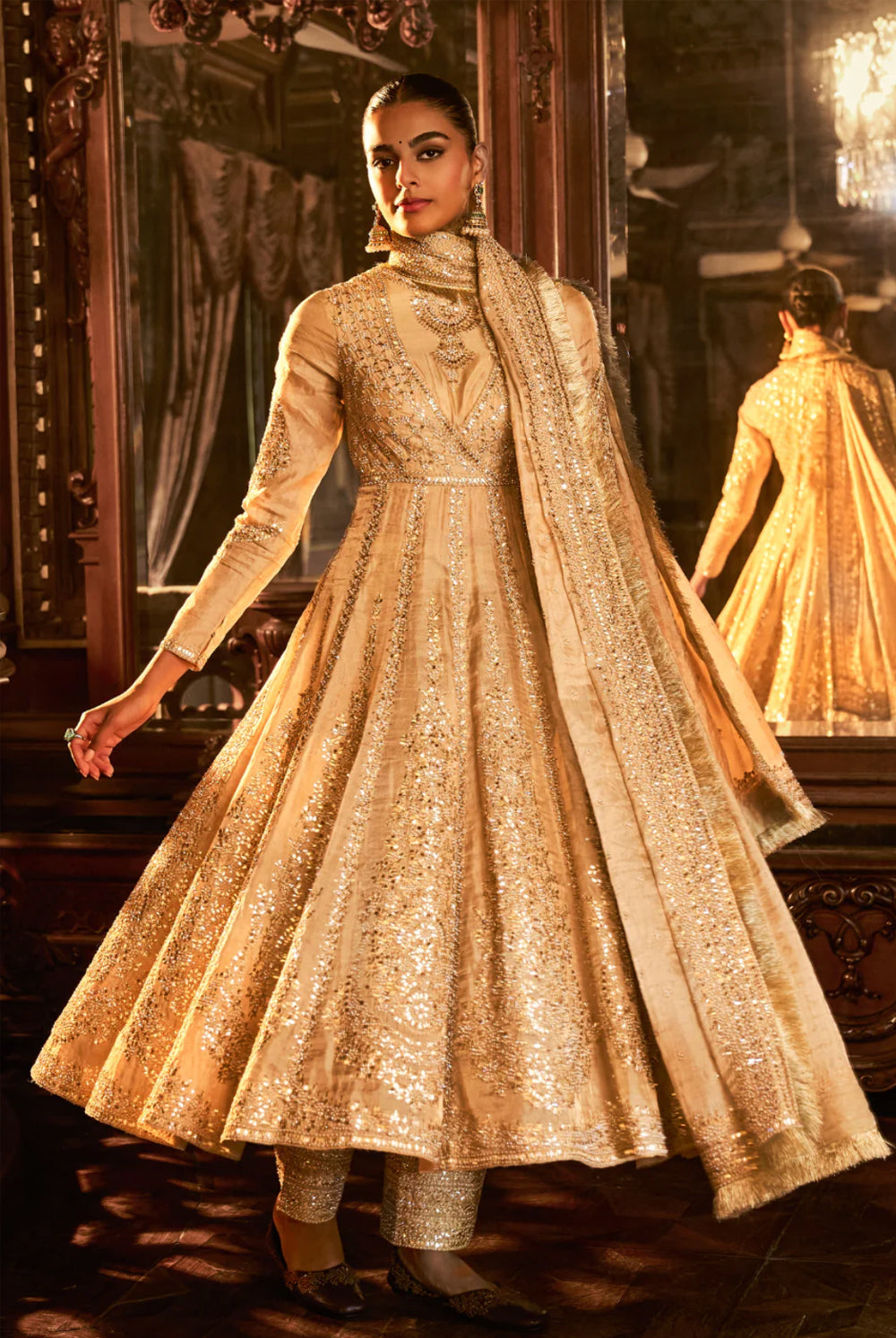 Sage Green Gota Patti Sharara Set
