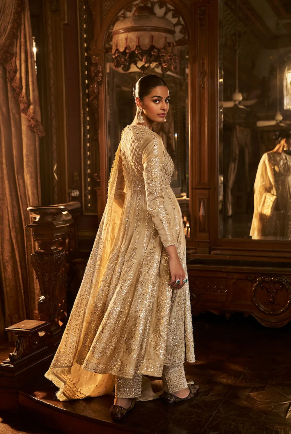 Sage Green Gota Patti Sharara Set