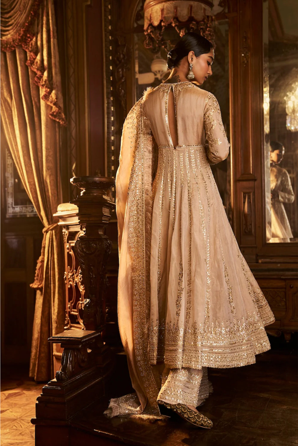 Powder Peach Gota Patti Sharara Set