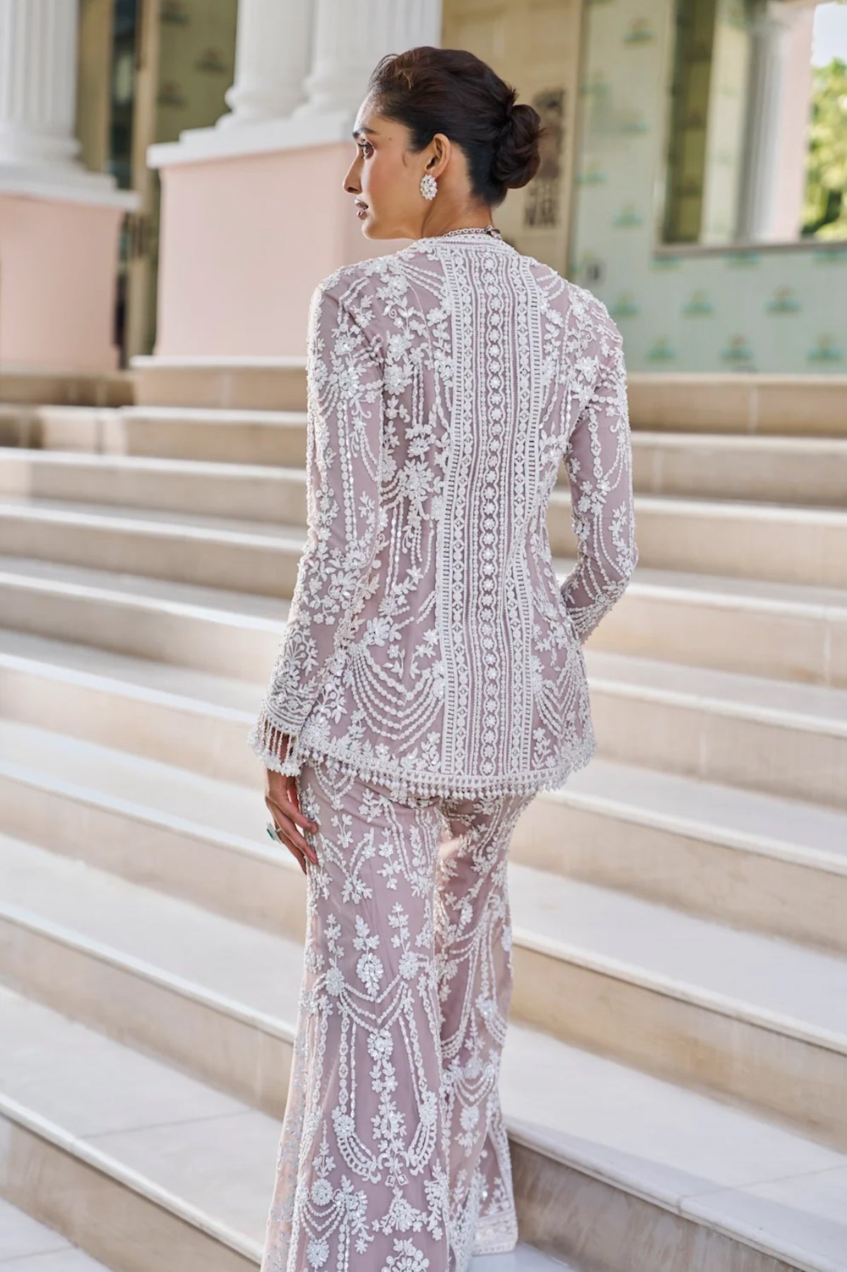 Mauve Dori Sharara Set