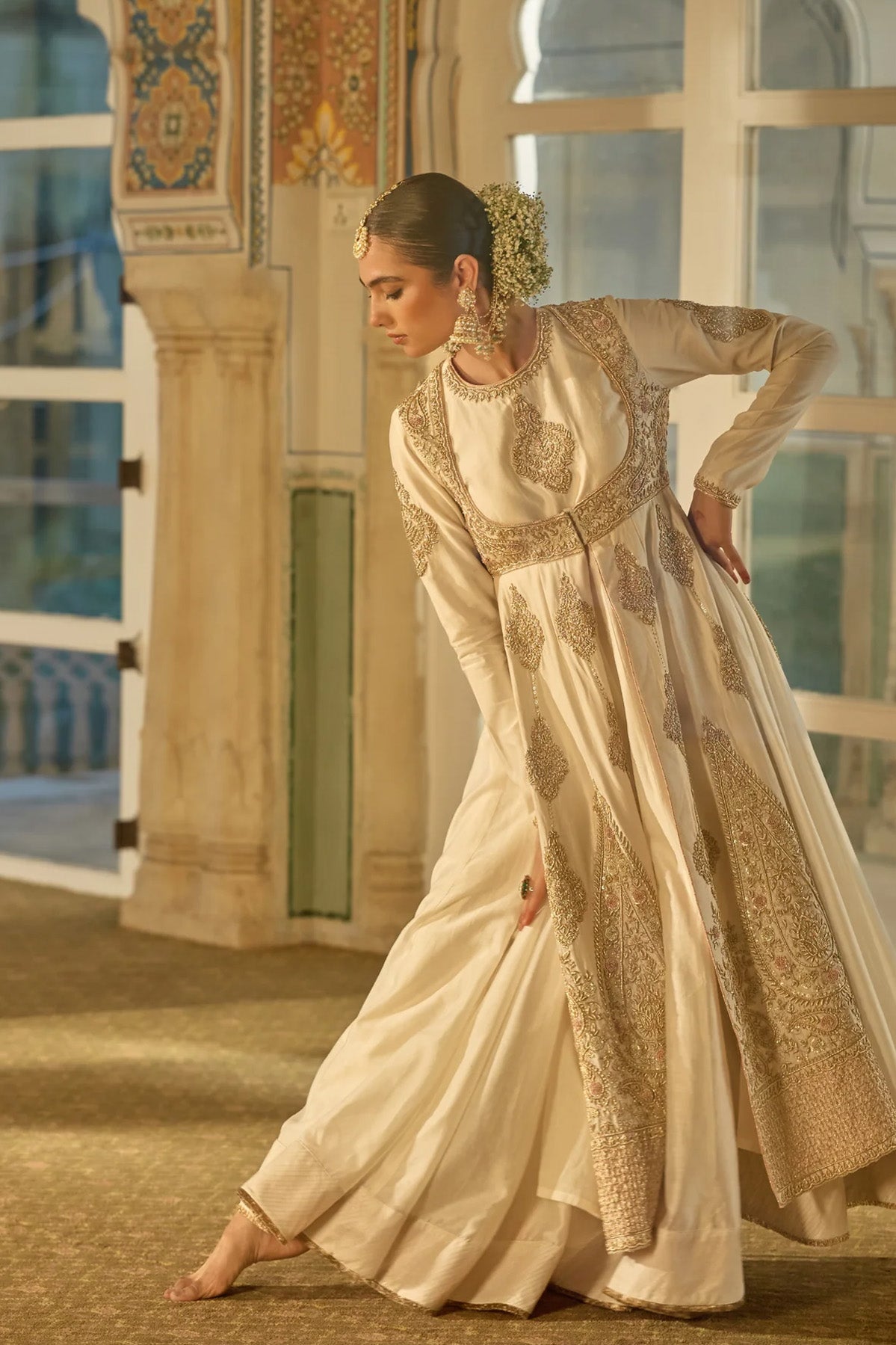 Zainah Dabka Zardozi Embroidered Anarkali Set