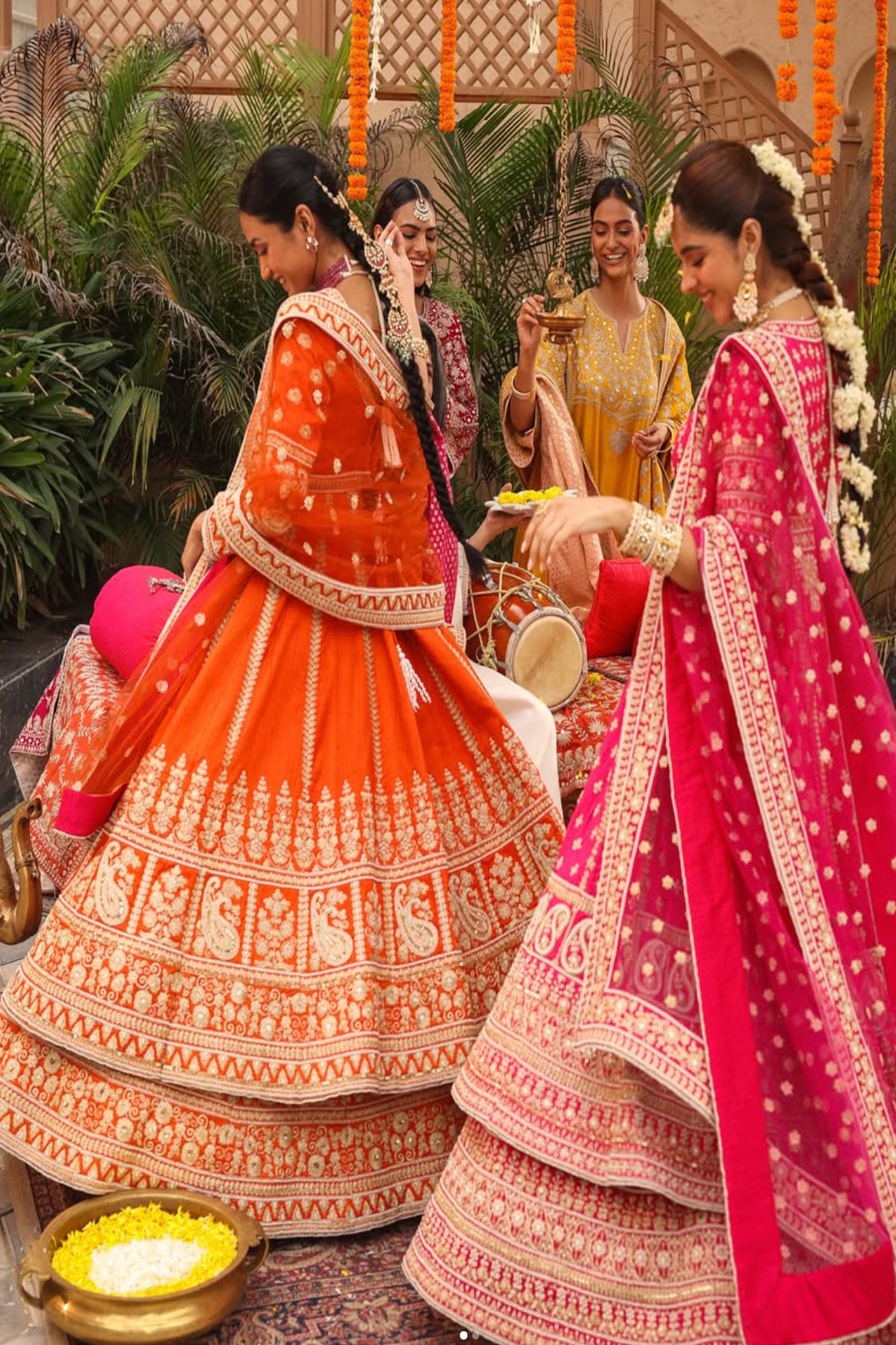 Mariyah - Orange Anarkali with Lehenga and Dupatta