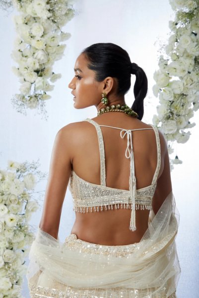 Ivory Sequin Lehenga Set