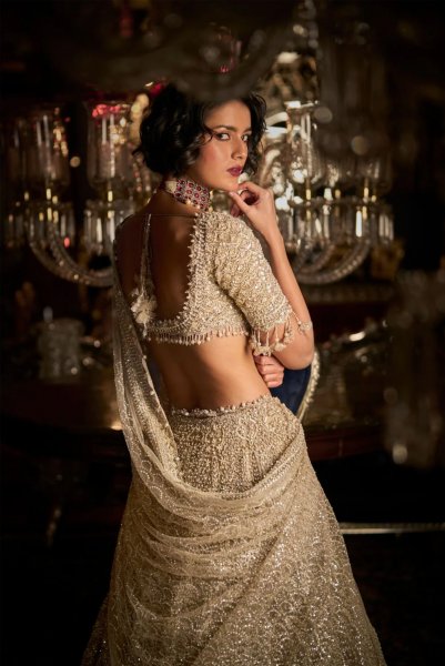 Champagne Pearl Lehenga Set