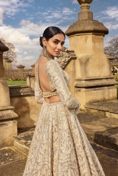 Metallic Rose Gold Lehenga Set
