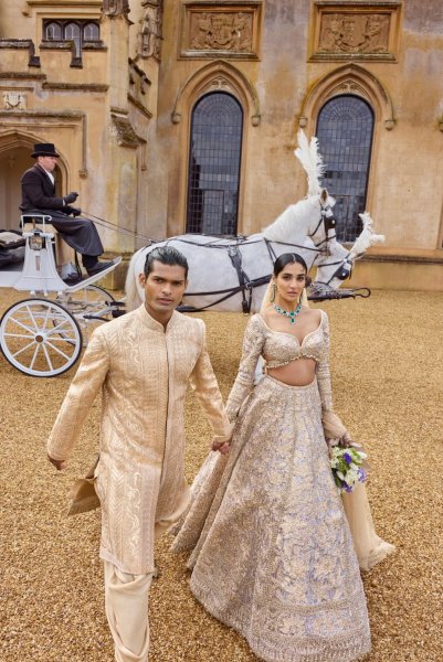 Metallic Rose Gold Lehenga Set