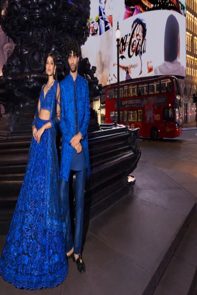 Blue Paisley Lehenga Set