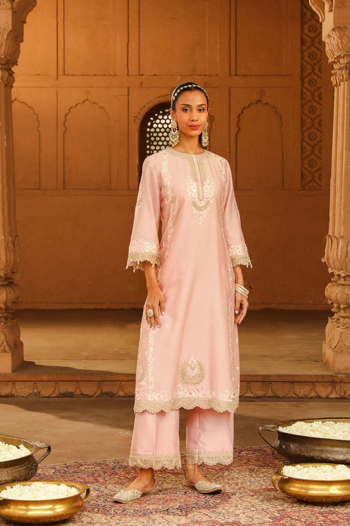 Yasna - Long kurta with palazzo and dupatta