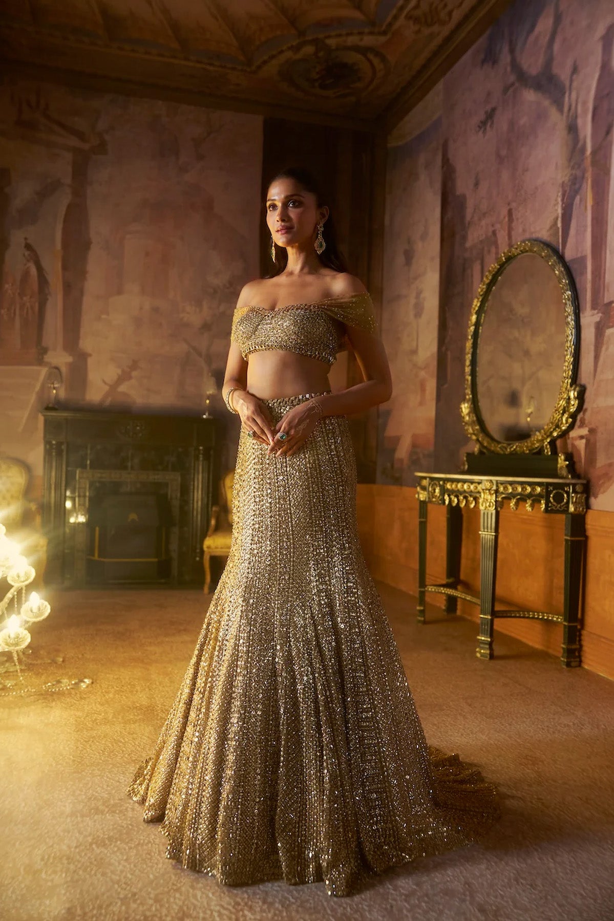 Antique Gold Trail Skirt Set