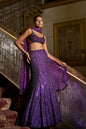 Purple Sequin Skirt Set