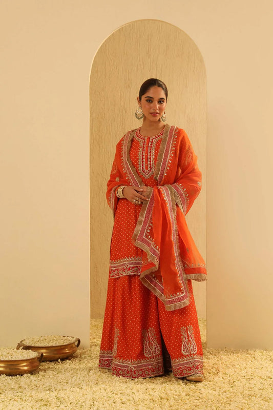 Hoorain - Kurta With Sharara And Dupatta