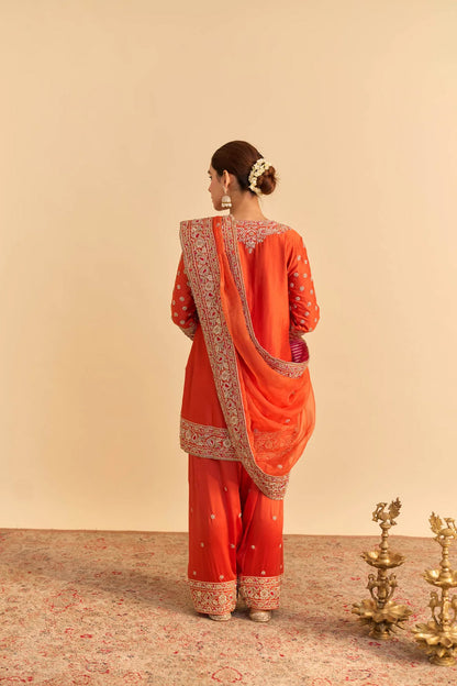 Naseha Dabka Zardozi Embroidered Short Kurta Set
