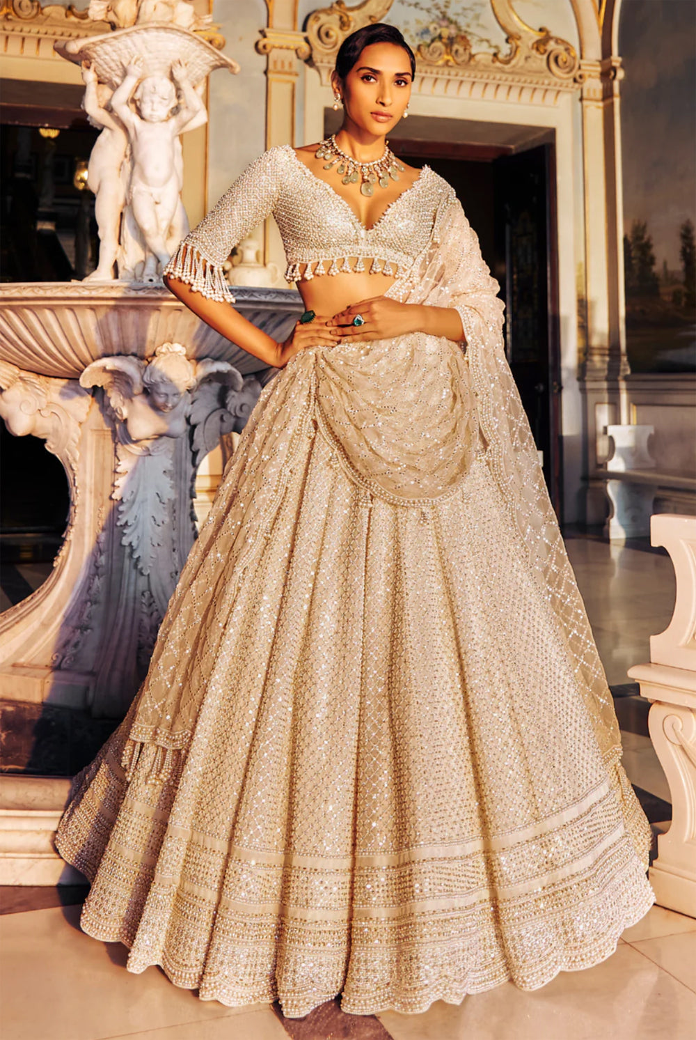 Ivory Pearl Lehenga Set