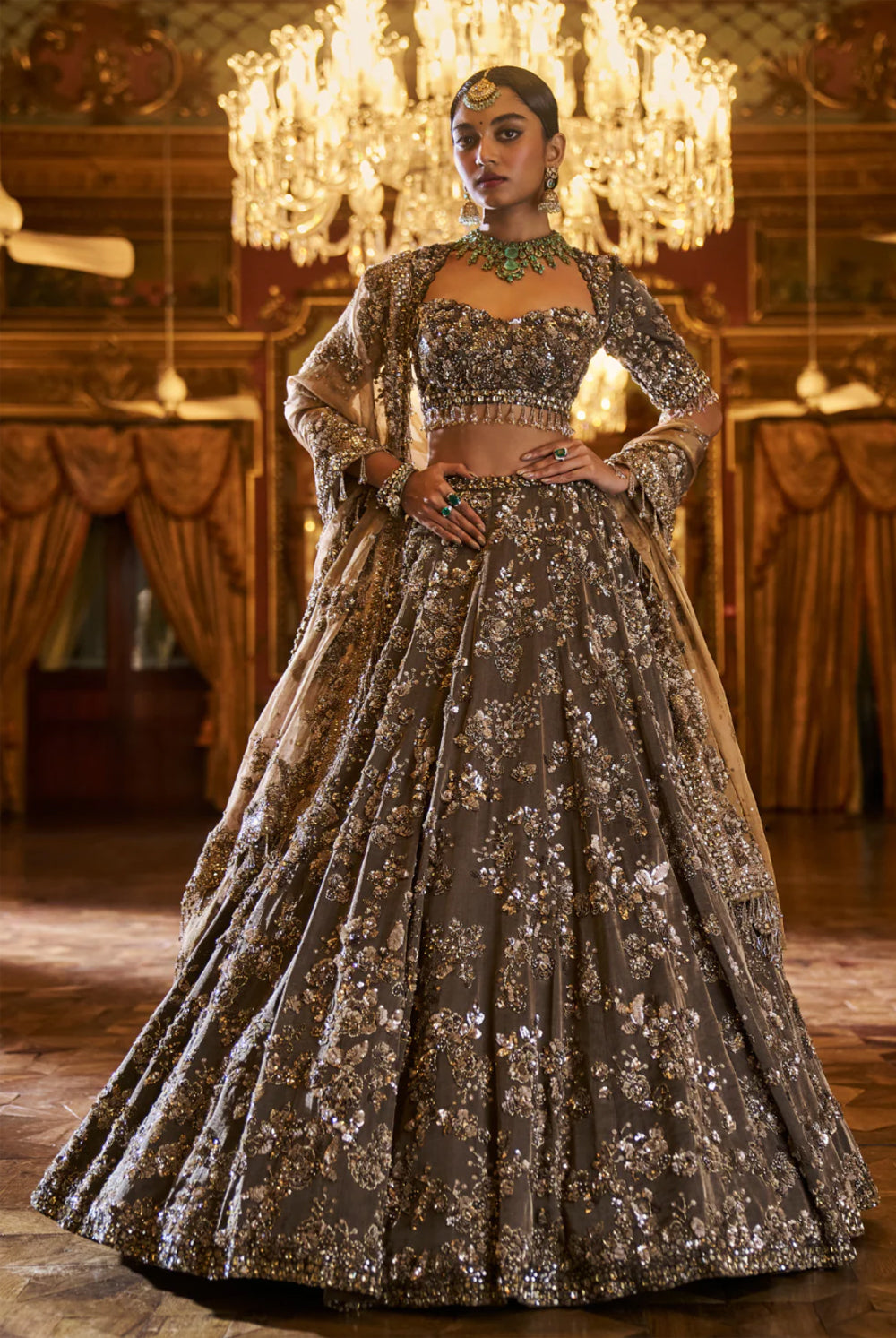 Antique Brown Lehenga Set