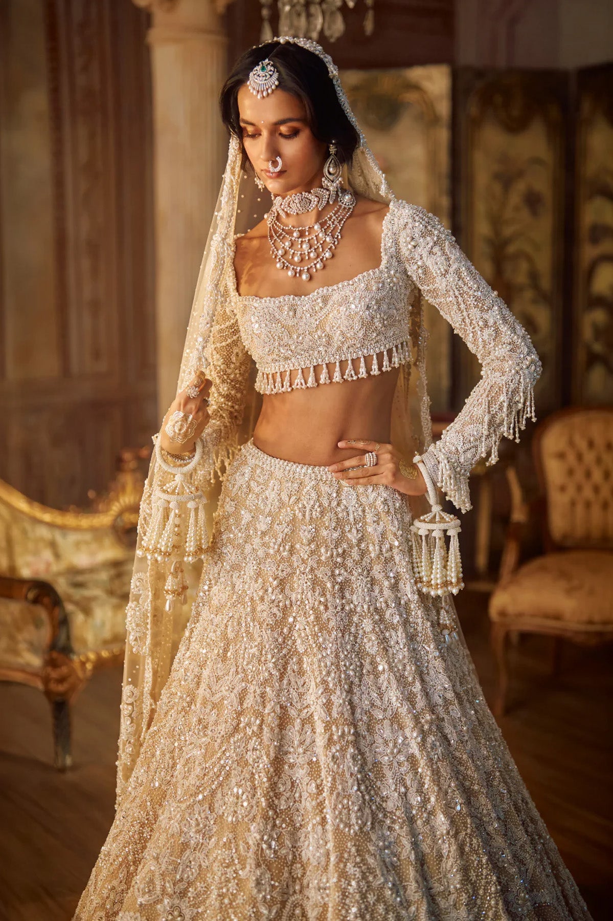 Nude Pearl Lehenga Set