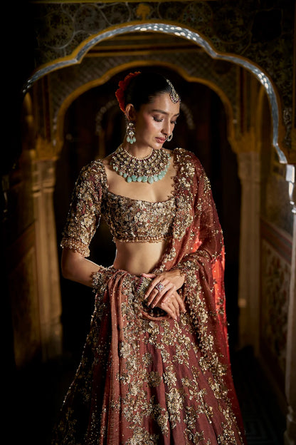 Bronze Gold Lehenga Set