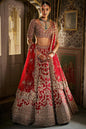 Red Crystal Zardosi Lehenga Set