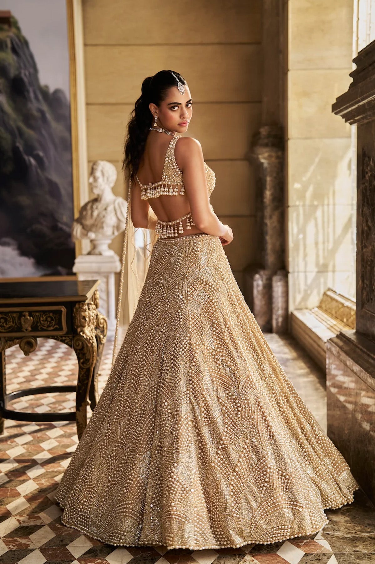 Nude Pearl Lehenga Set