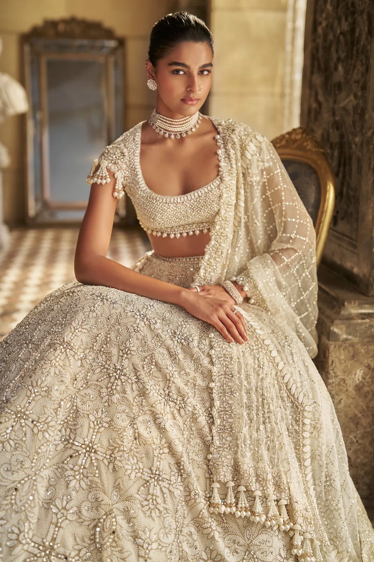 Ivory Pearl Lehenga Set