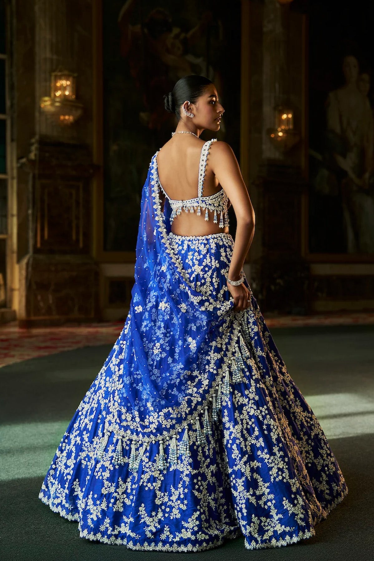 Blue Thread Work Lehenga Set