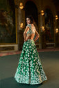 Green Thread Work Lehenga Set