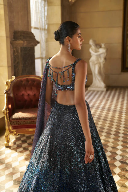 Multi - Coloured Sequin Lehenga Set