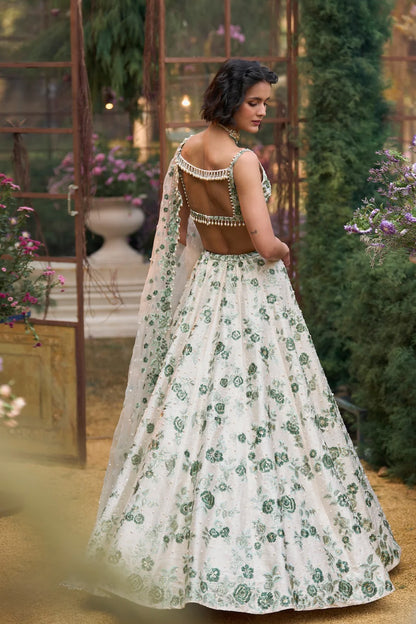 Emerald Floral Lehenga Set
