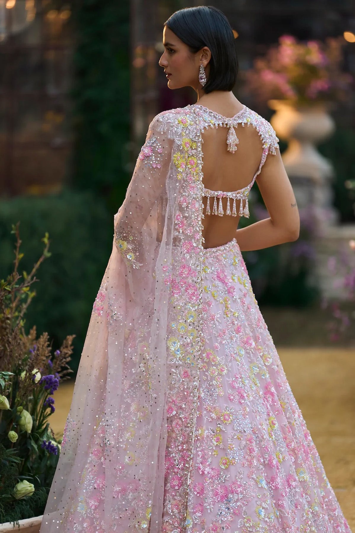 Powder Pink Sequin Lehenga Set