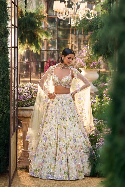 Butter Yellow Sequin Lehenga Set