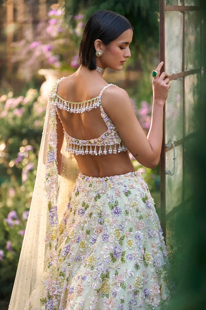 Butter Yellow Sequin Lehenga Set