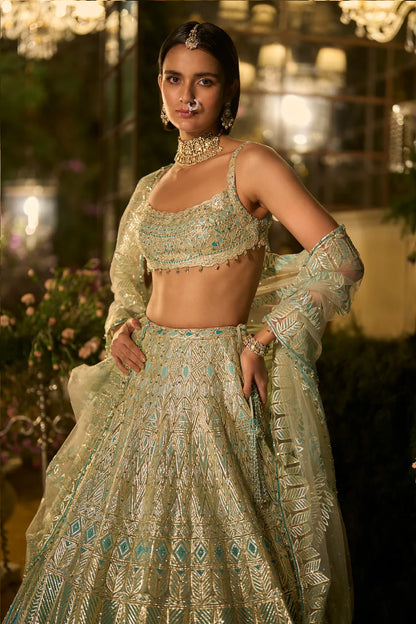 Turquoise Blue Lehenga Set