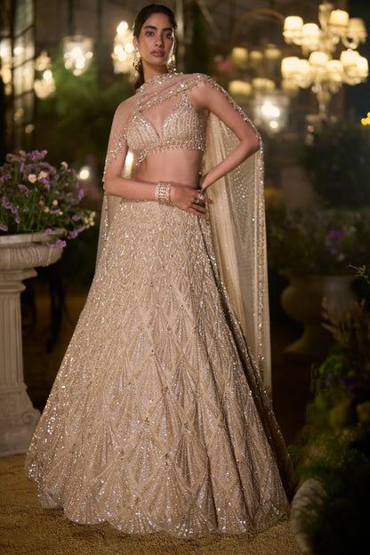 Coffee Sequin Lehenga Set