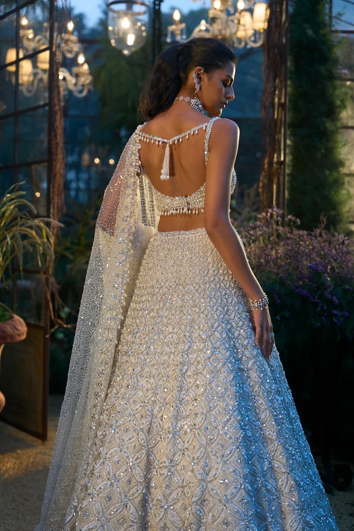 Ivory Pearl & Sequin Lehenga Set