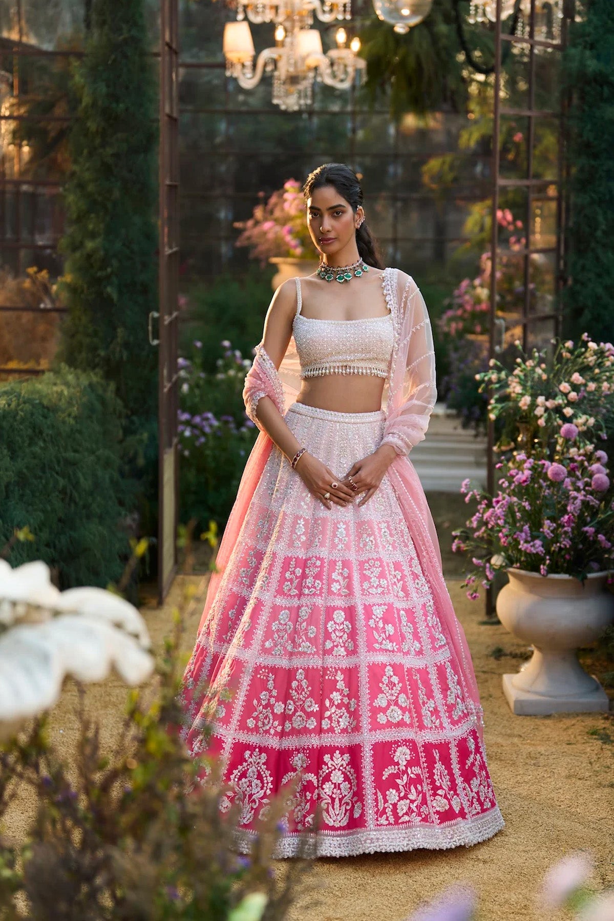 Ombre Pink Lehenga Set