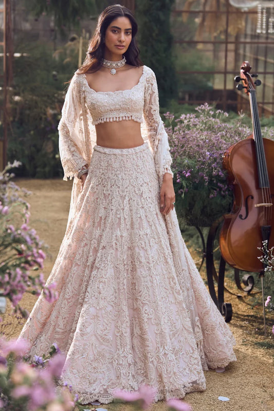 Powder Peach Dori Lehenga Set