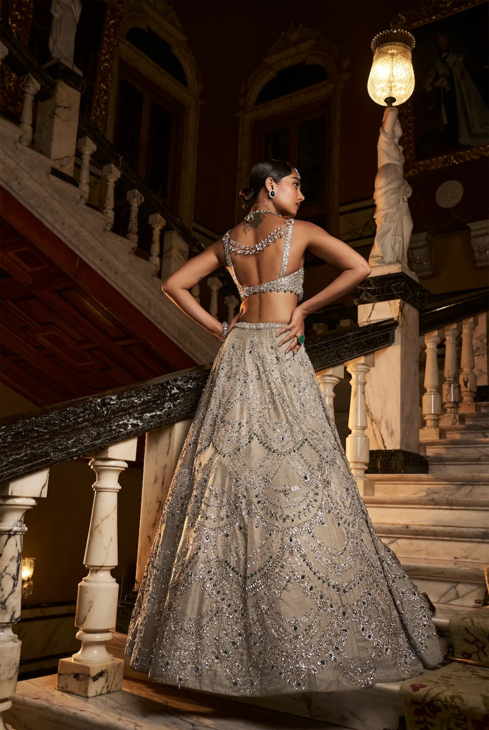 Champagne Chandelier Lehenga Set