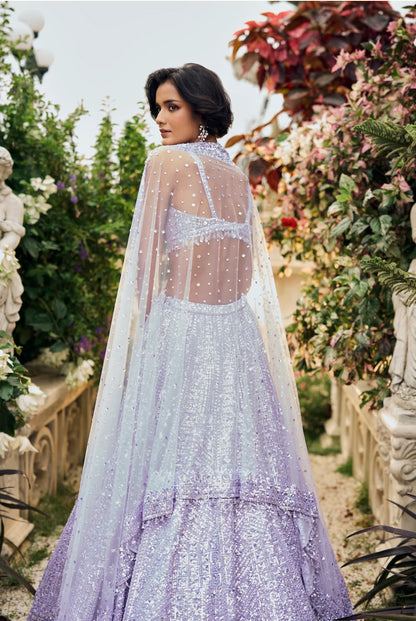 Lavender Sequin Lehenga Set