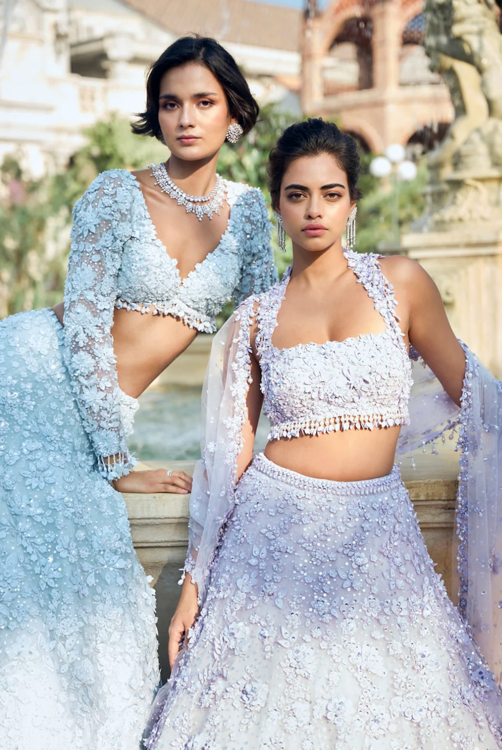 Lilac Three-Dimensional Lehenga Set