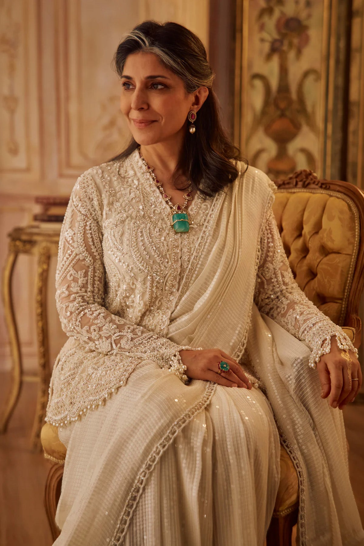 Pearl Jacket Saree Set