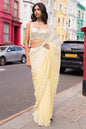 Ombré Lemon Mirror Work Saree